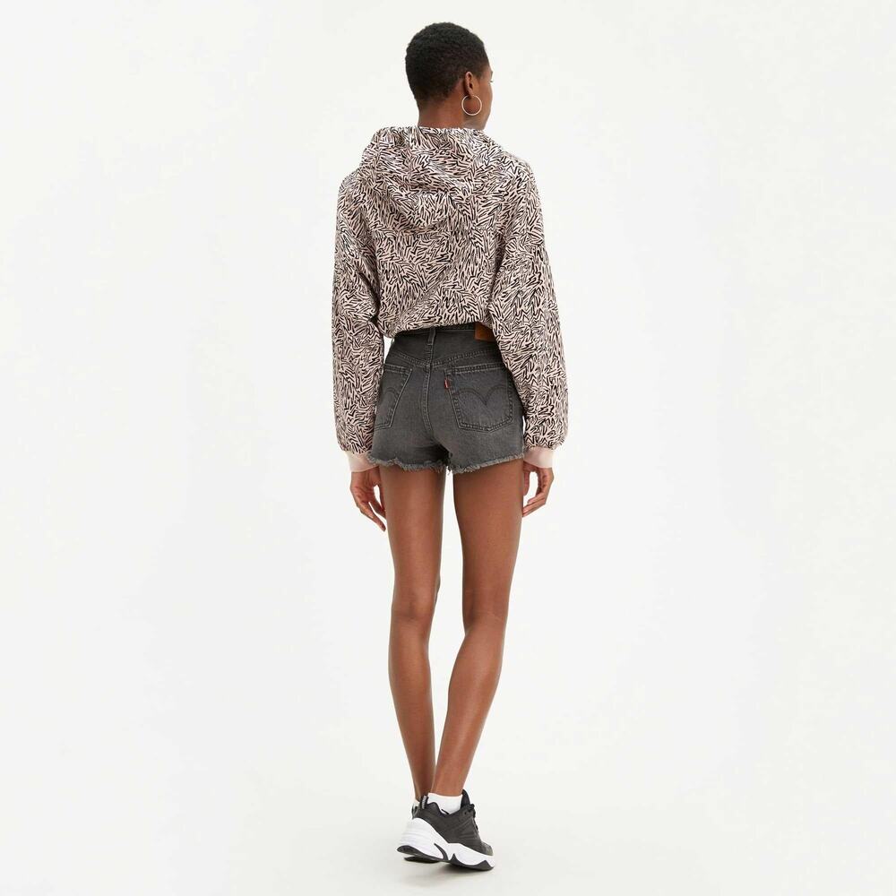Levi's 501 Original Shorts Black Distressed High Rise - Picture 3 of 7
